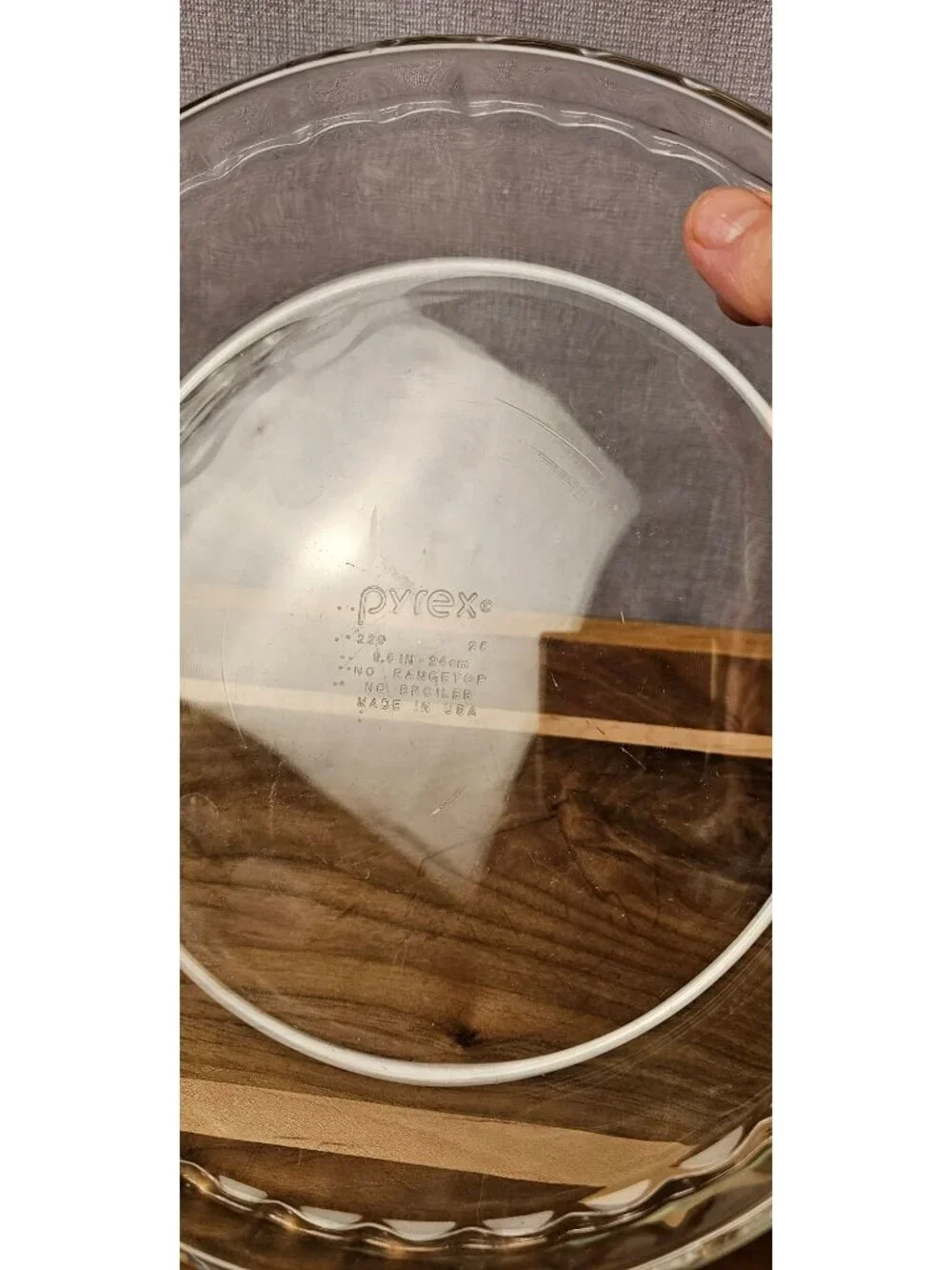 Pyrex Clear Glass Pie Dish Set Of 2 With Handles 9.5-Inch Vintage Bakeware Made